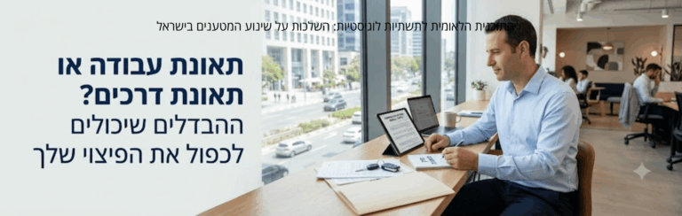 תאונת עבודה או תאונת דרכים? ההבדלים בפיצוי | ברקוביץ אהרוני זיו